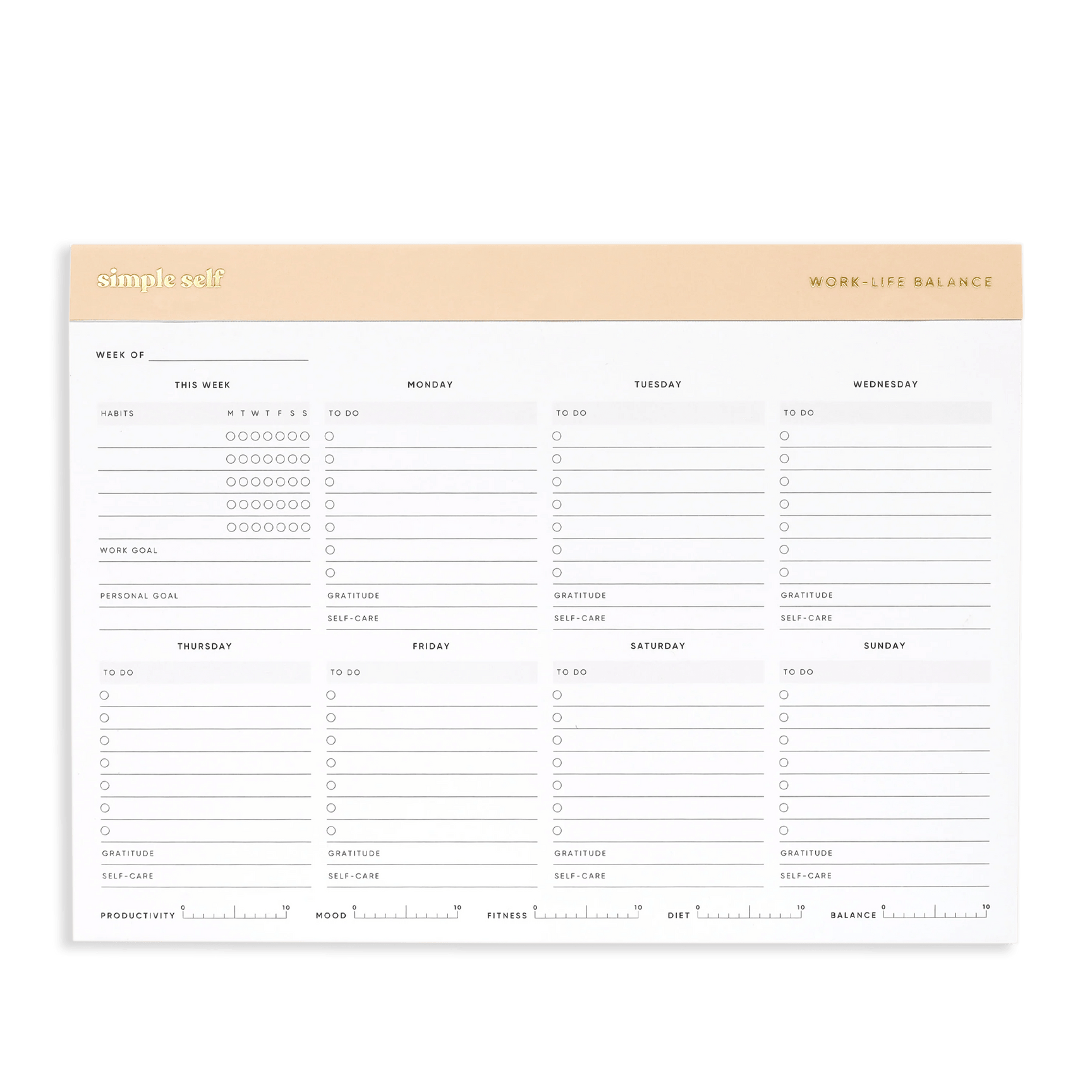 Work-Life Balance Planning Pad - Best Weekly To Do Togo